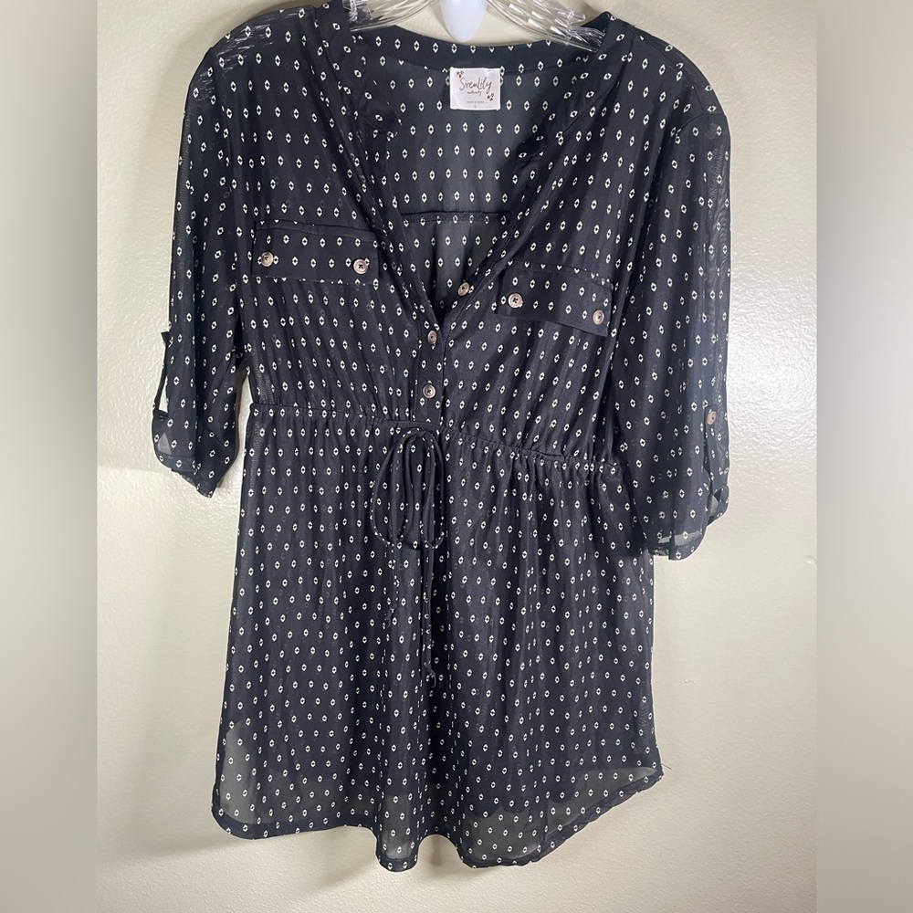 Black Polka Dot Maternity blouse